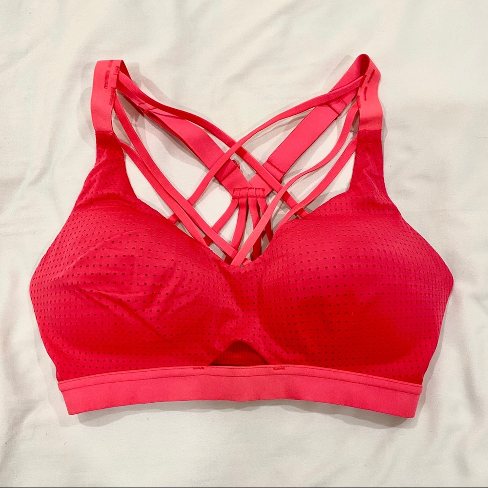 Victoria Secret VSX Strappy Sports Bra in hot pink
